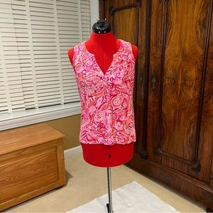 Lilly Pulitzer Essie Tank in Pink Pout Mango Salsa - size S